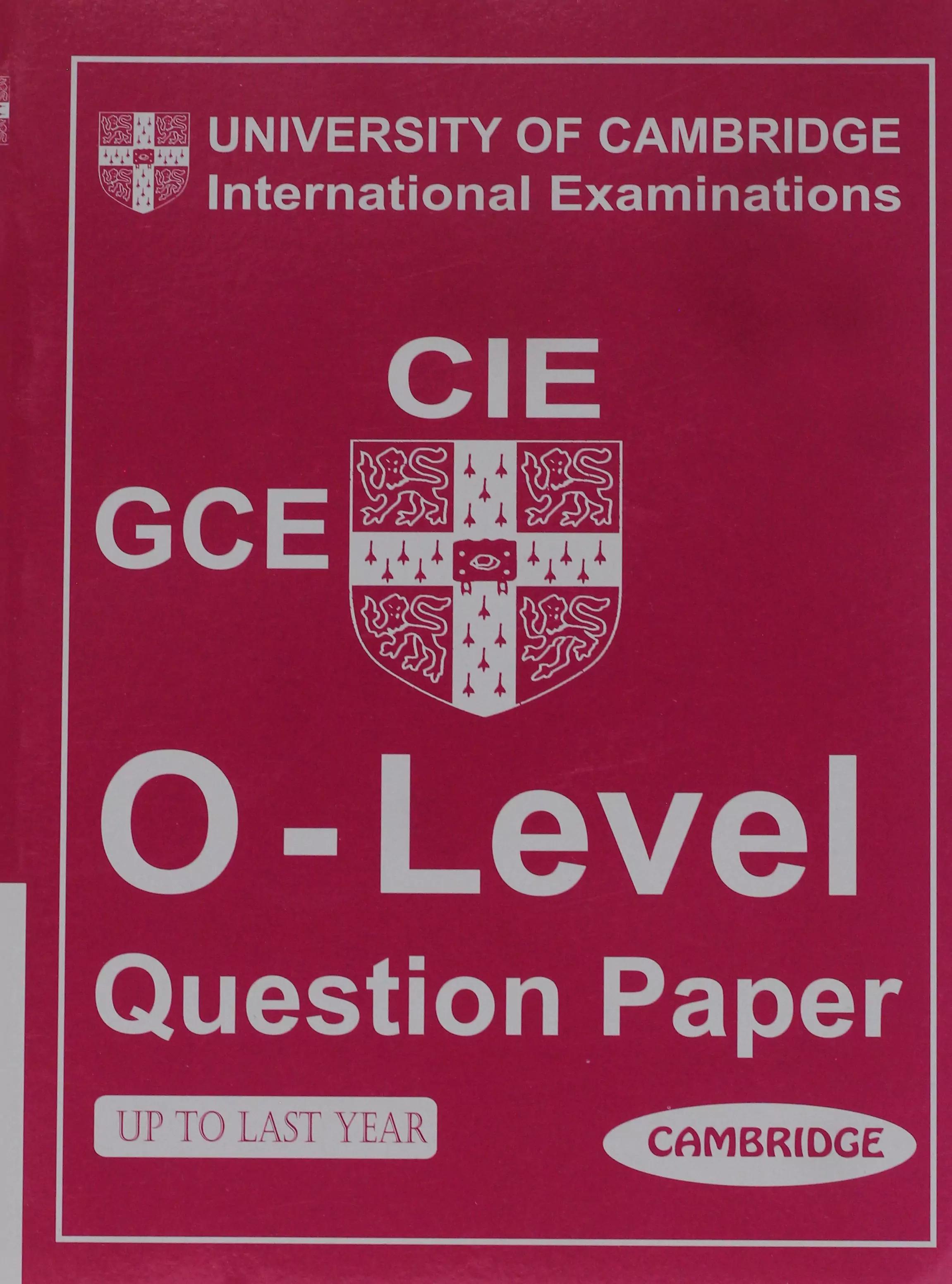 Cambridge 'O' Level Bengali Question Paper (Past Ten Years)